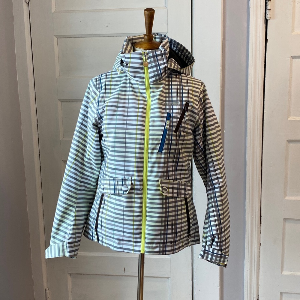 Plaid Women's Ski & Snow Jacket with Hood